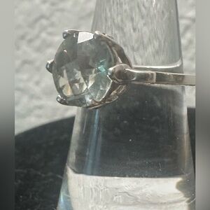 Sterling Silver Ring with green amethyst size 7